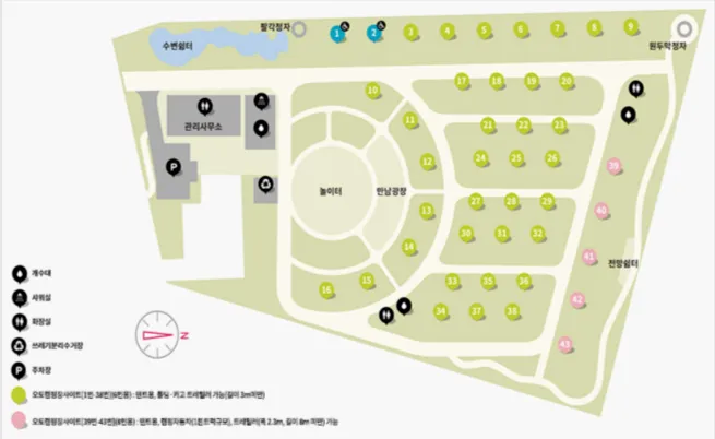 향남오토캠핑장 시설안내도