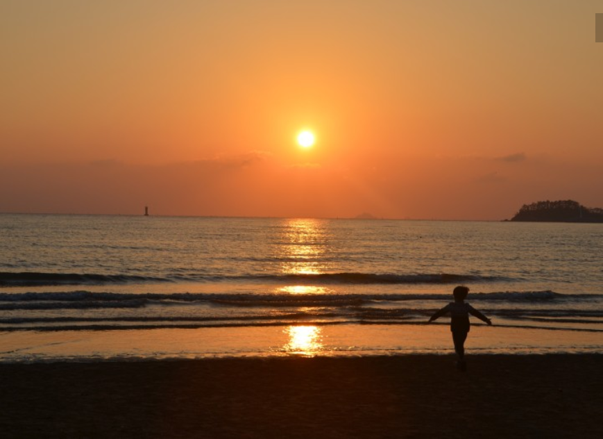 몽산포야영장 노을