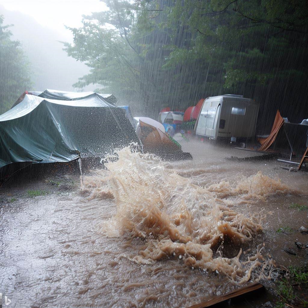 캠핑중 집중호우 피해