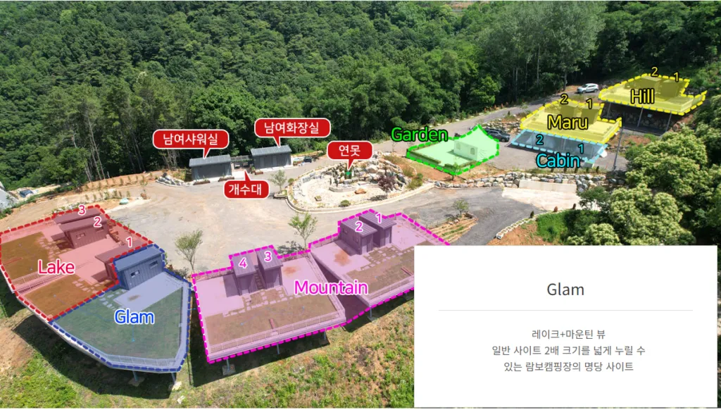 제천람보캠핑장 현황도
