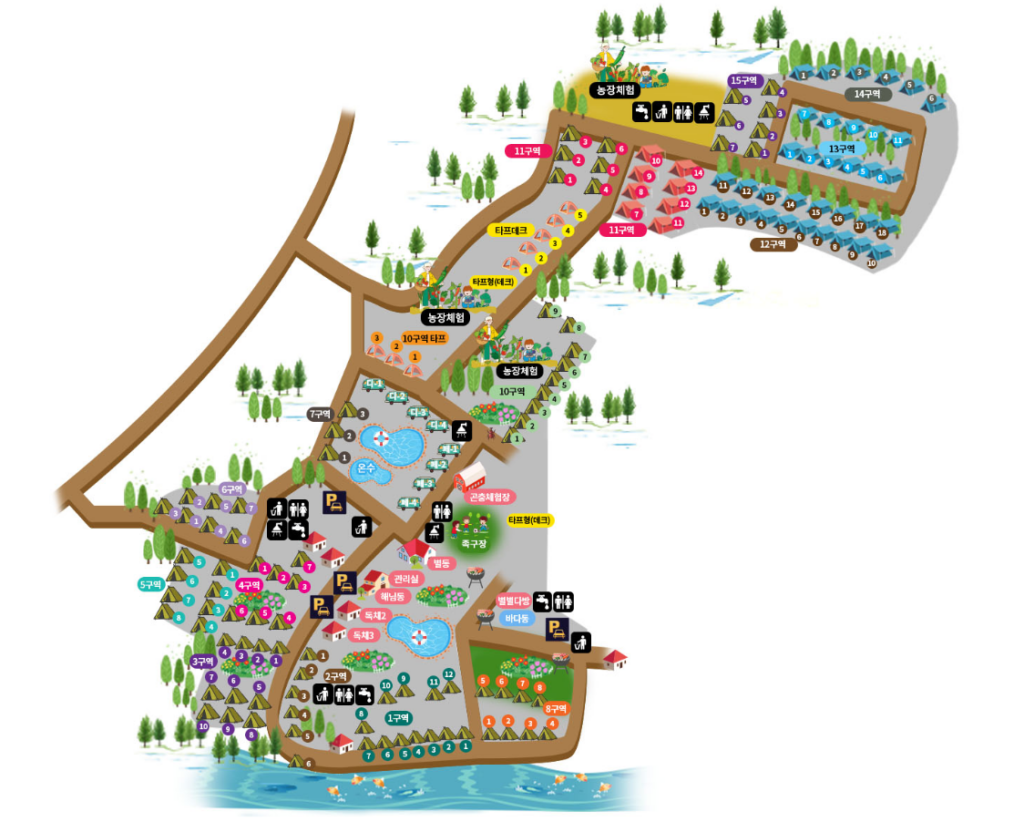 바다의 별 캠핑장 안내도