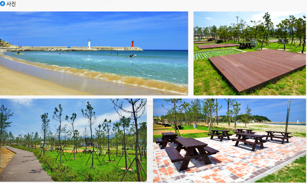 백도캠핑장 백도해수욕장 전경