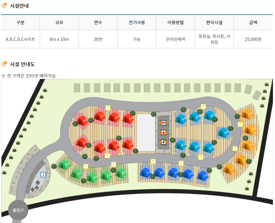 화명오토캠핑장 안내도
