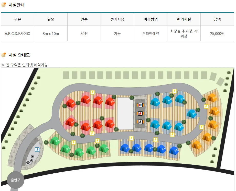 화명오토캠핑장 안내도
