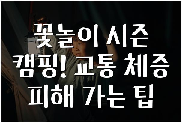 꽃놀이 시즌 캠핑! 교통 체증 피해 가는 팁