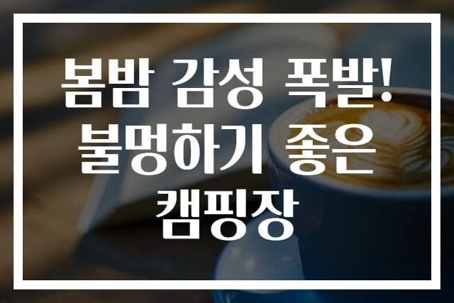 봄밤 감성 폭발! 불멍하기 좋은 캠핑장