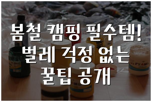 봄철 캠핑 필수템! 벌레 걱정 없는 꿀팁 공개