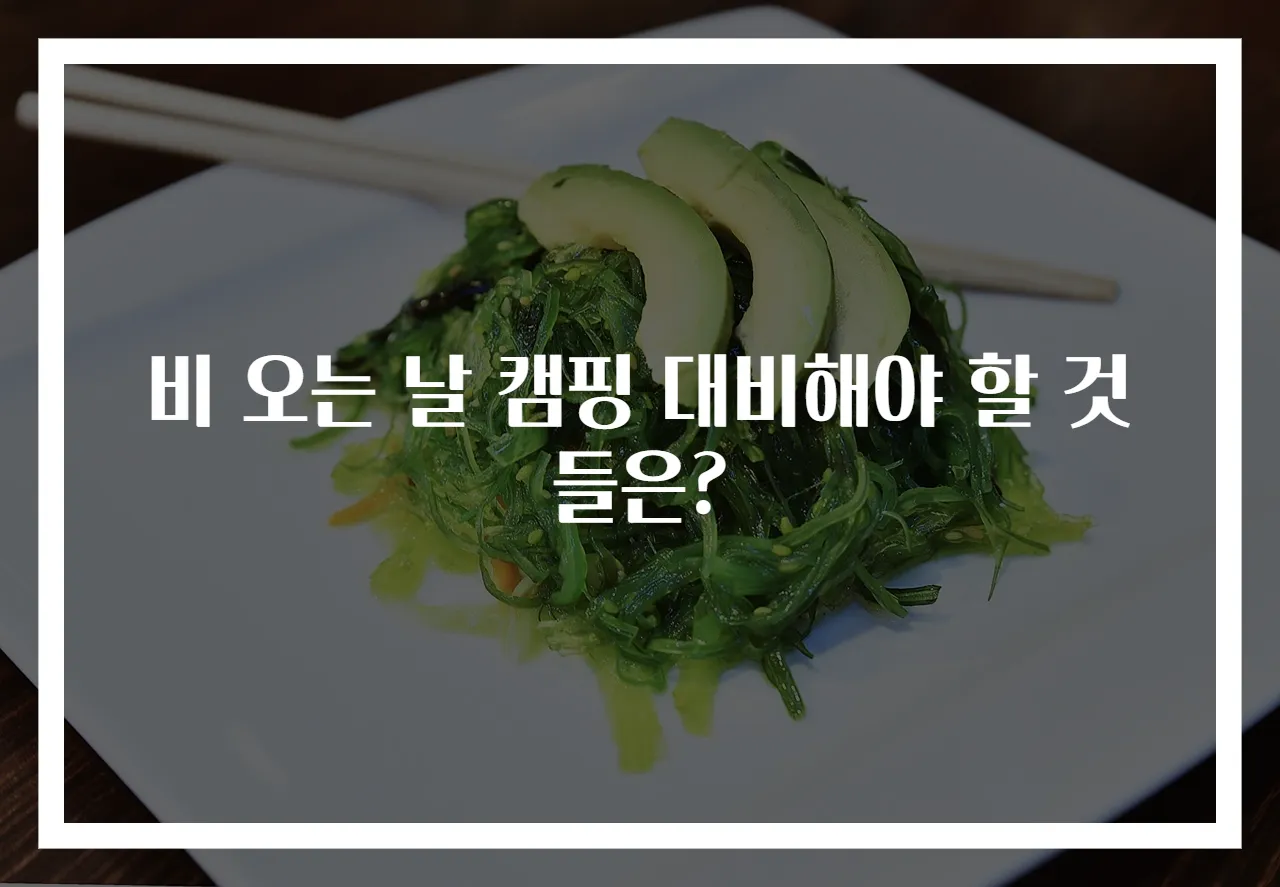 비 오는 날 캠핑 대비해야 할 것들은?