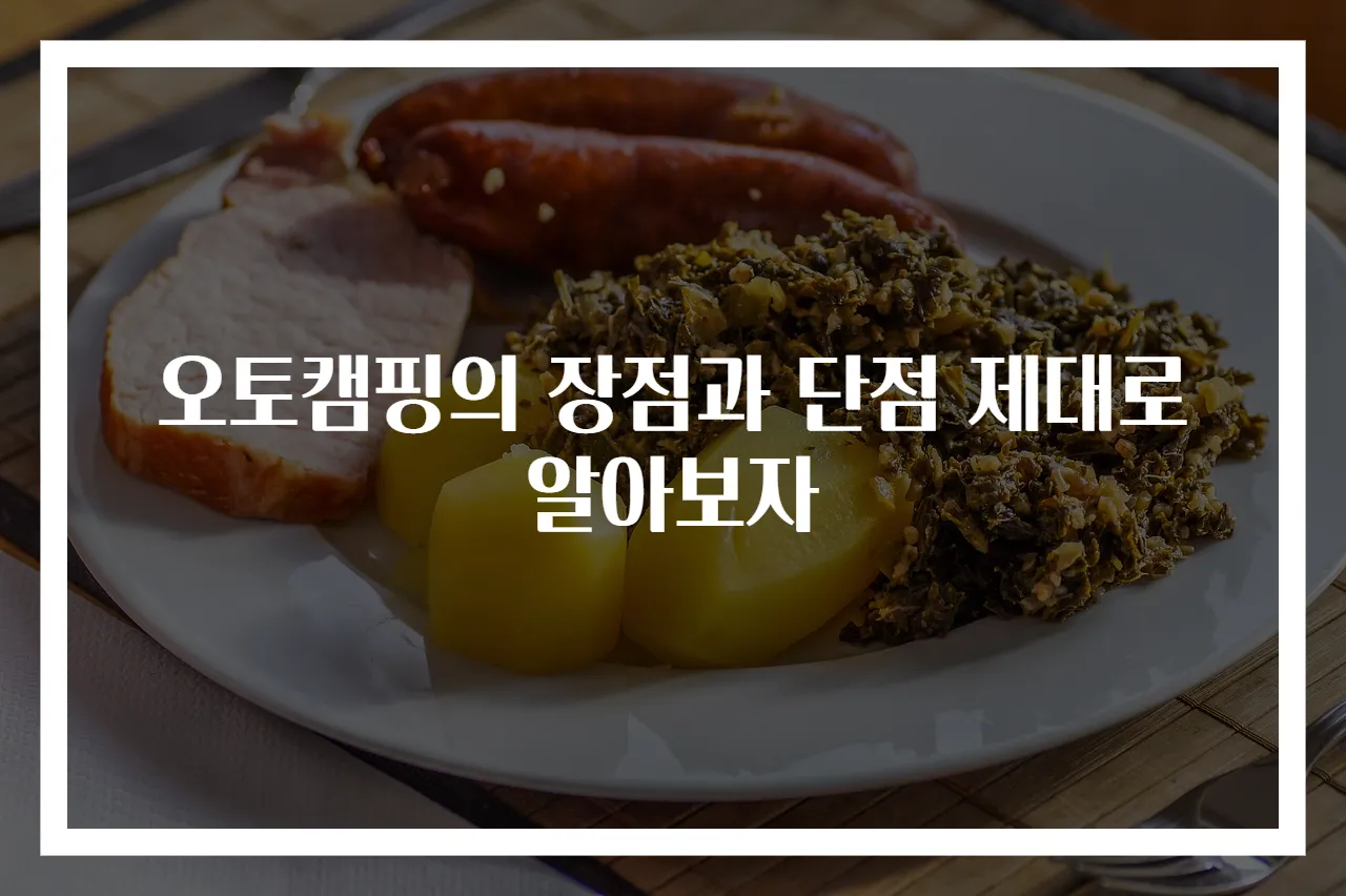 오토캠핑의 장점과 단점 제대로 알아보자