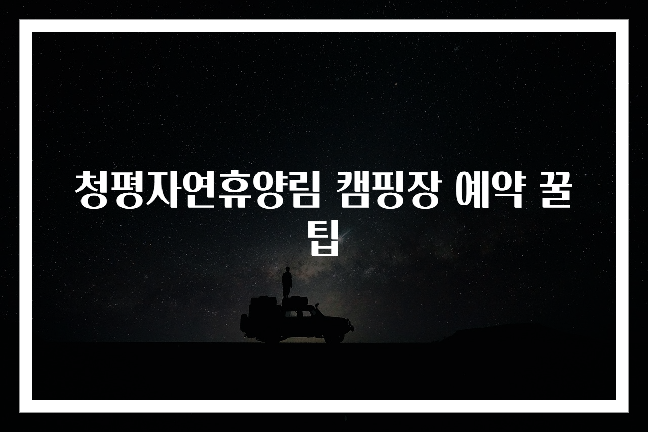 청평자연휴양림 캠핑장 예약 꿀팁