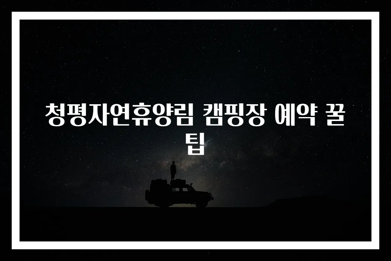 청평자연휴양림 캠핑장 예약 꿀팁