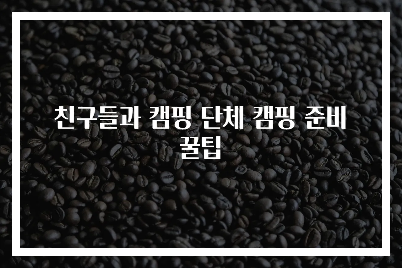친구들과 캠핑 단체 캠핑 준비 꿀팁