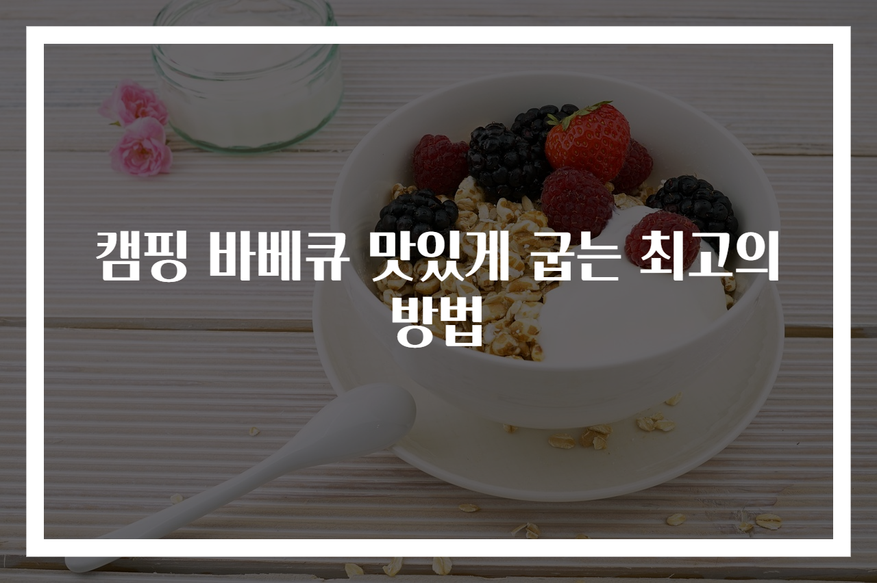 캠핑 바베큐 맛있게 굽는 최고의 방법