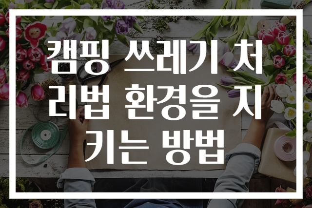 캠핑 쓰레기 처리법 환경을 지키는 방법