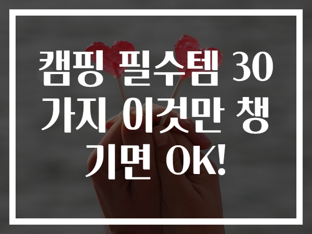 캠핑 필수템 30가지 이것만 챙기면 OK!