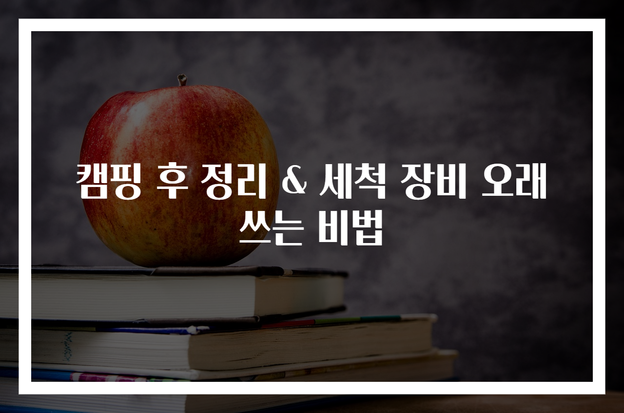 캠핑 후 정리 & 세척 장비 오래 쓰는 비법