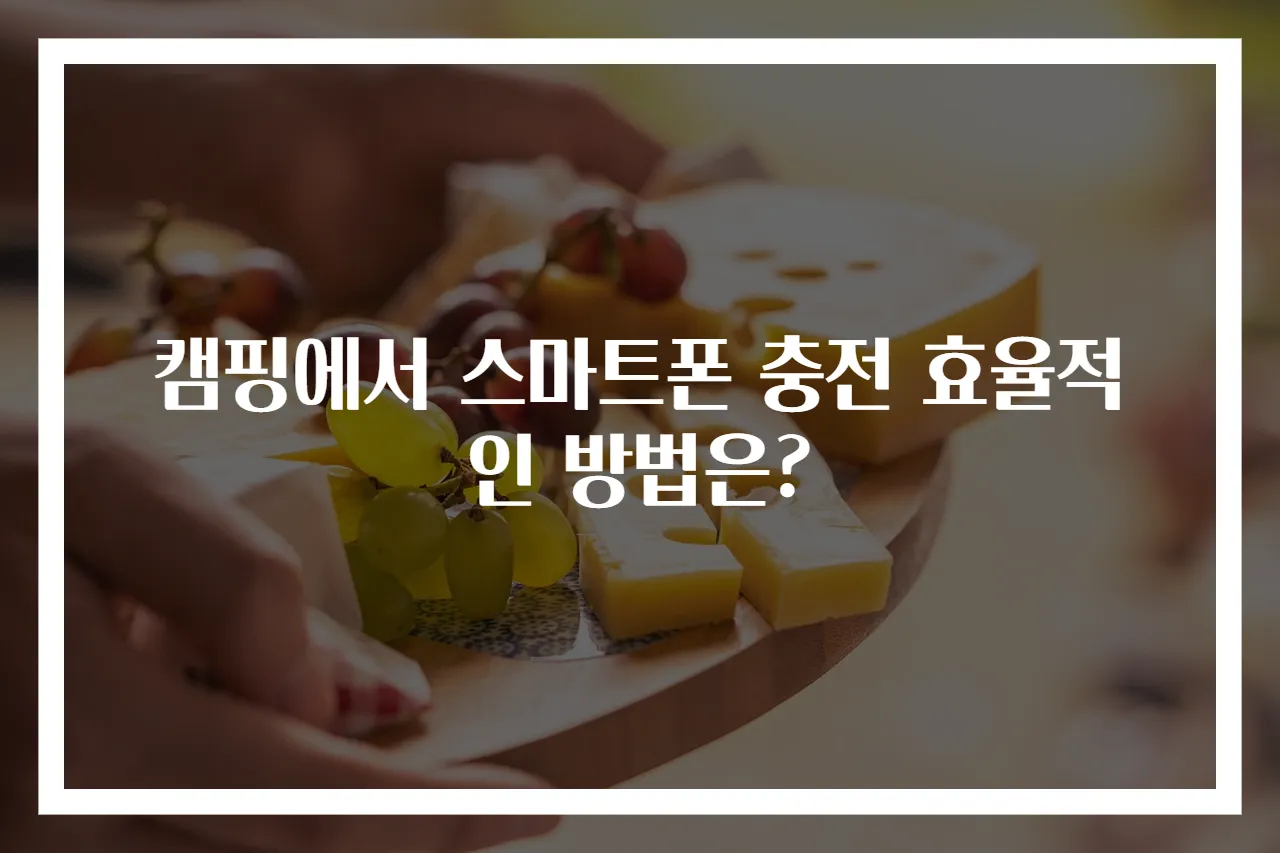 캠핑에서 스마트폰 충전 효율적인 방법은?