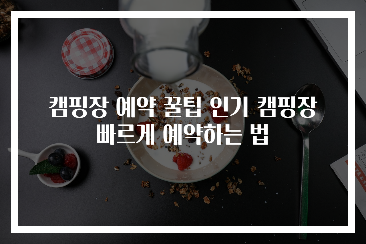 캠핑장 예약 꿀팁 인기 캠핑장 빠르게 예약하는 법