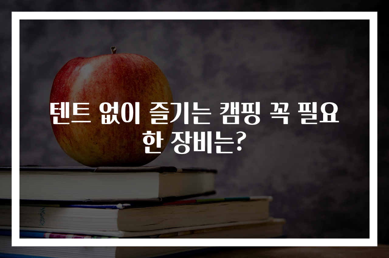 텐트 없이 즐기는 캠핑 꼭 필요한 장비는?
