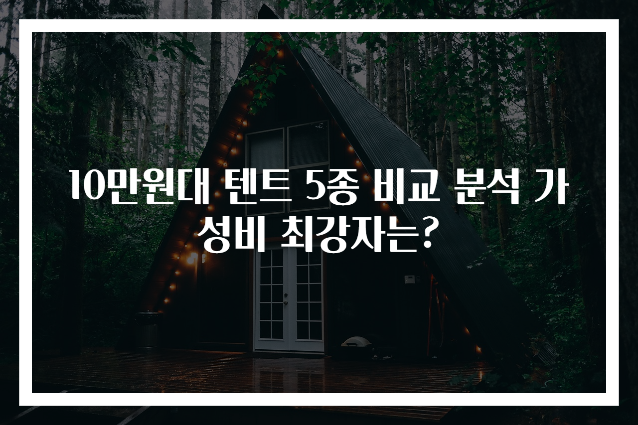 10만원대 텐트 5종 비교 분석 가성비 최강자는?