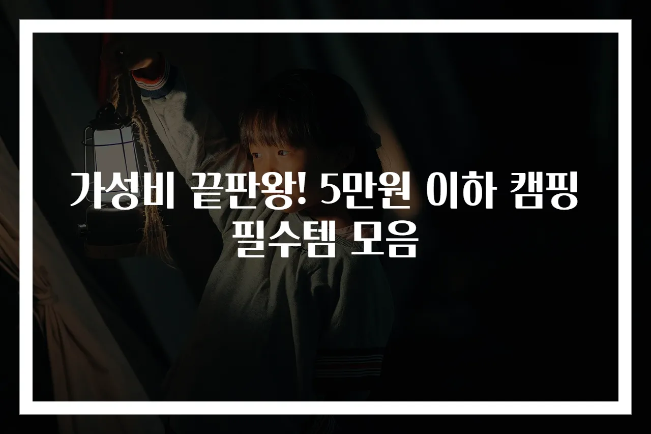 가성비 끝판왕! 5만원 이하 캠핑 필수템 모음