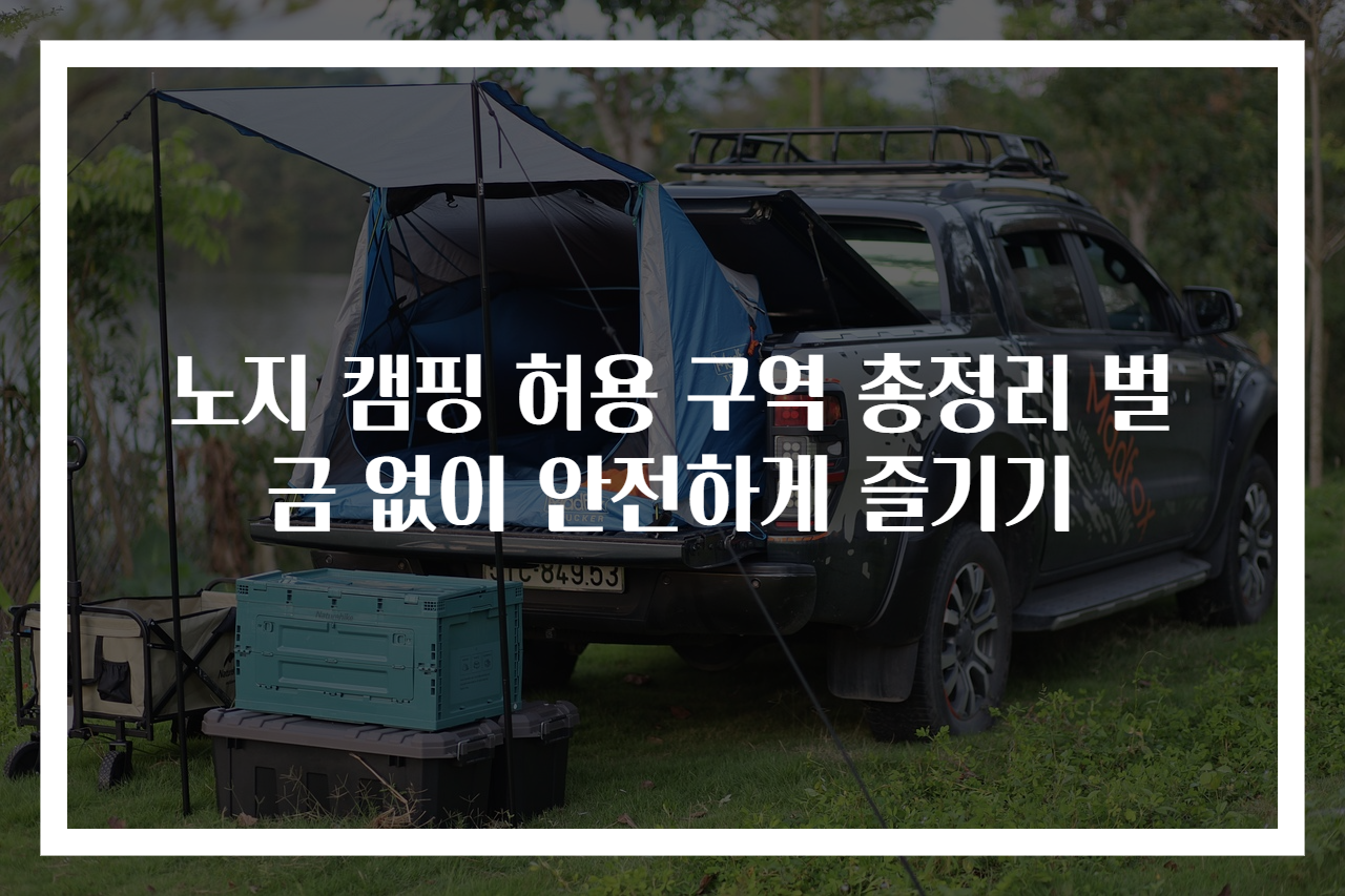 노지 캠핑 허용 구역 총정리 벌금 없이 안전하게 즐기기