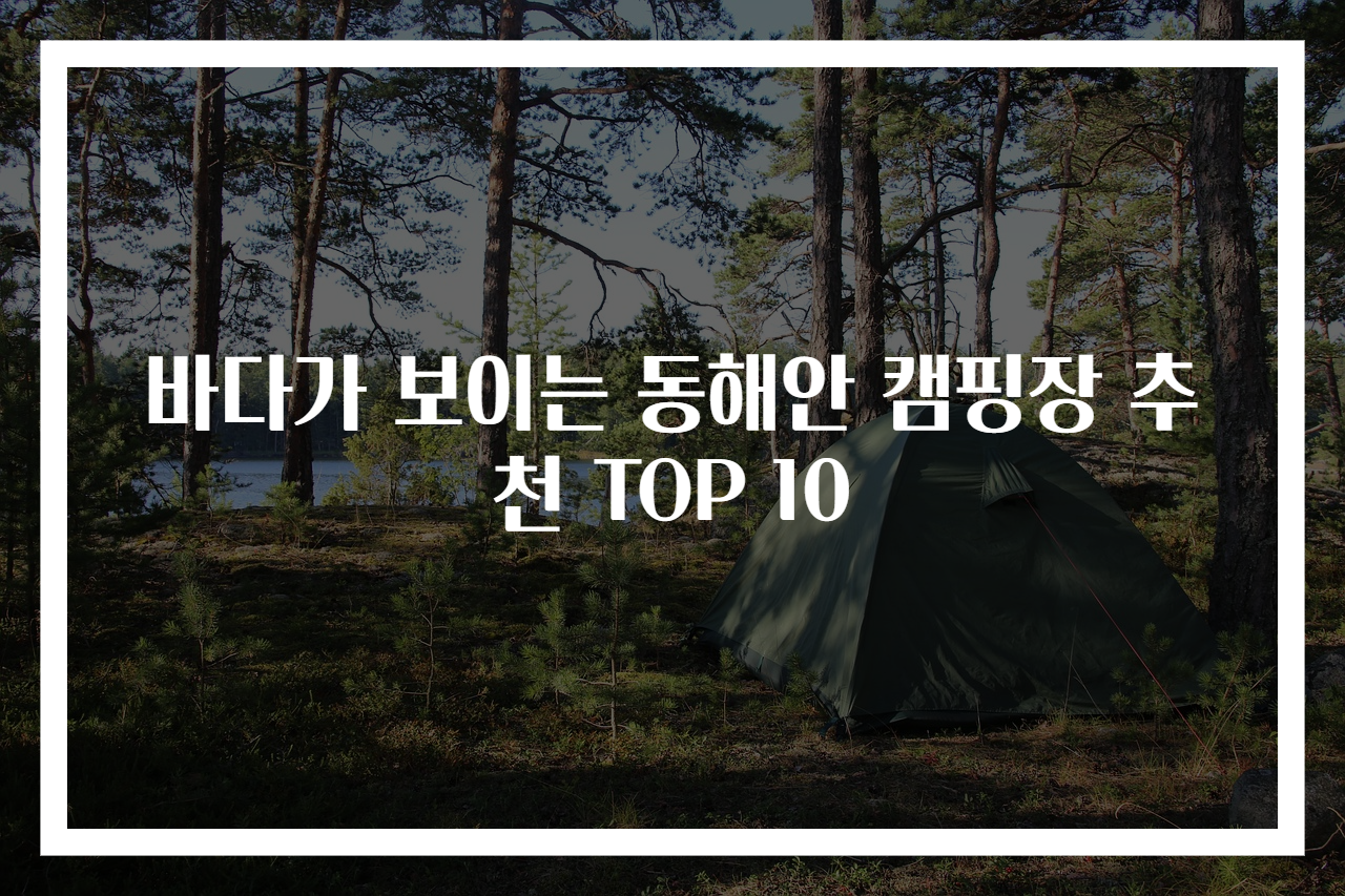 바다가 보이는 동해안 캠핑장 추천 TOP 10